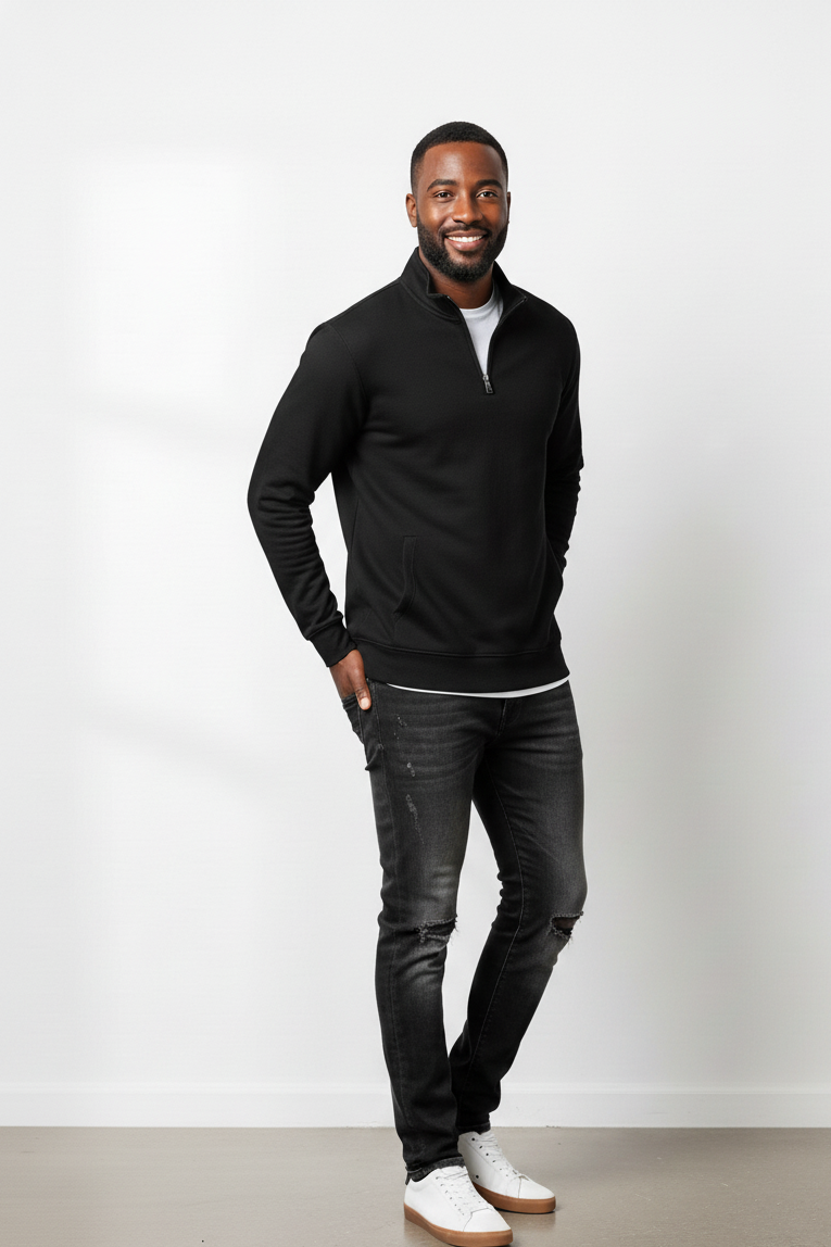 Quarter Zip Pullover Sherpa Lined