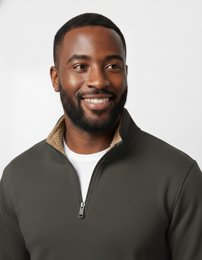 Quarter Zip Pullover Sherpa Lined