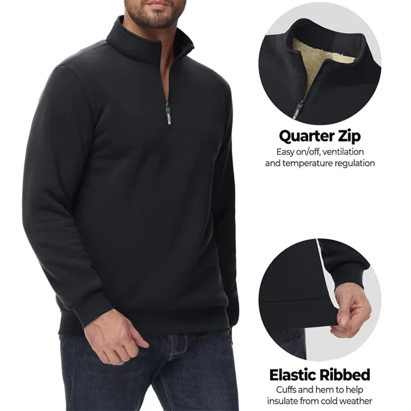 Quarter Zip Pullover Sherpa Lined